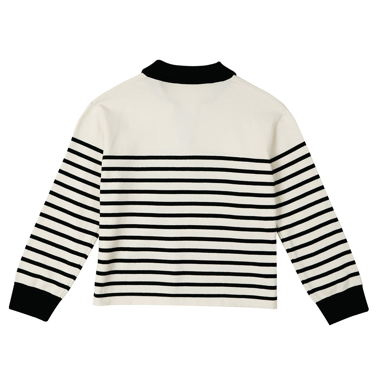 ストライプカラーニット / STRIPE COLLAR KNIT_BLACK