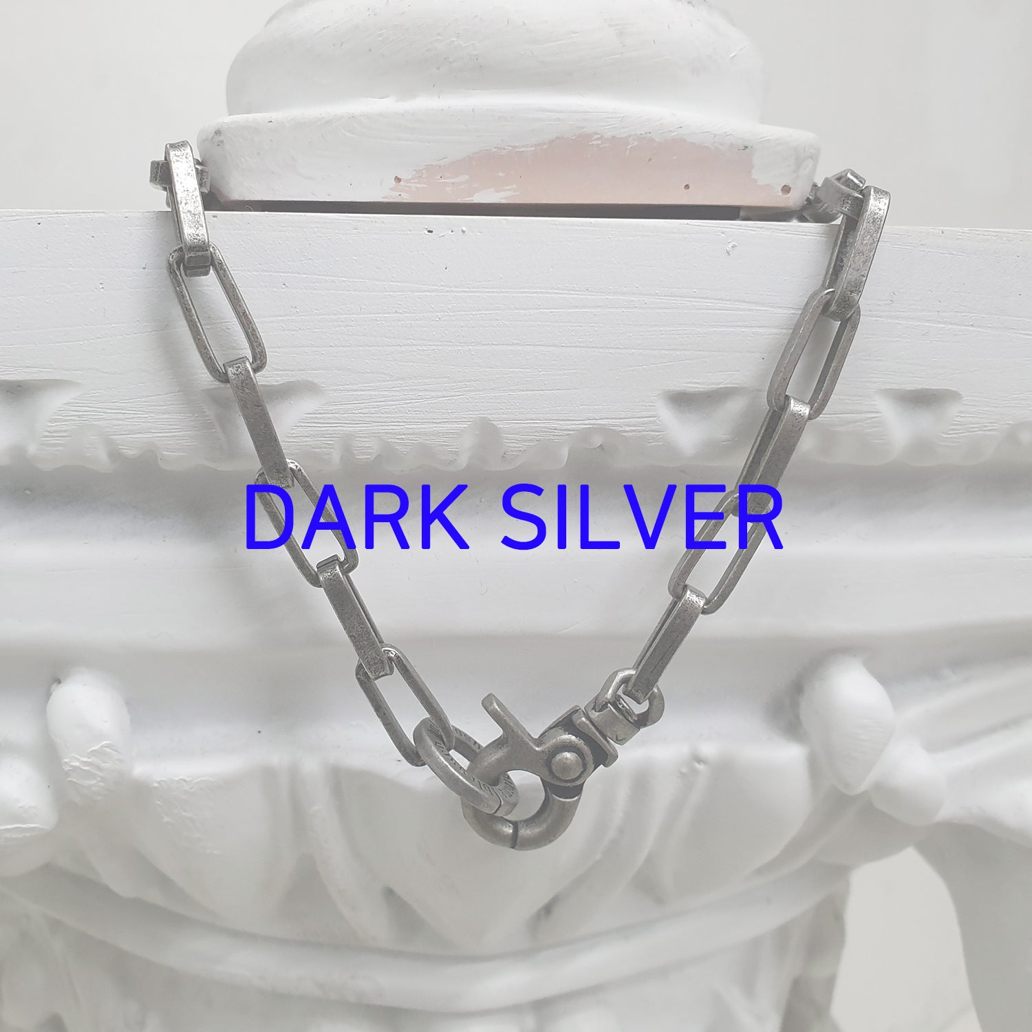 [BLESSEDBULLET]6mm BOX chain necklace_dark silver