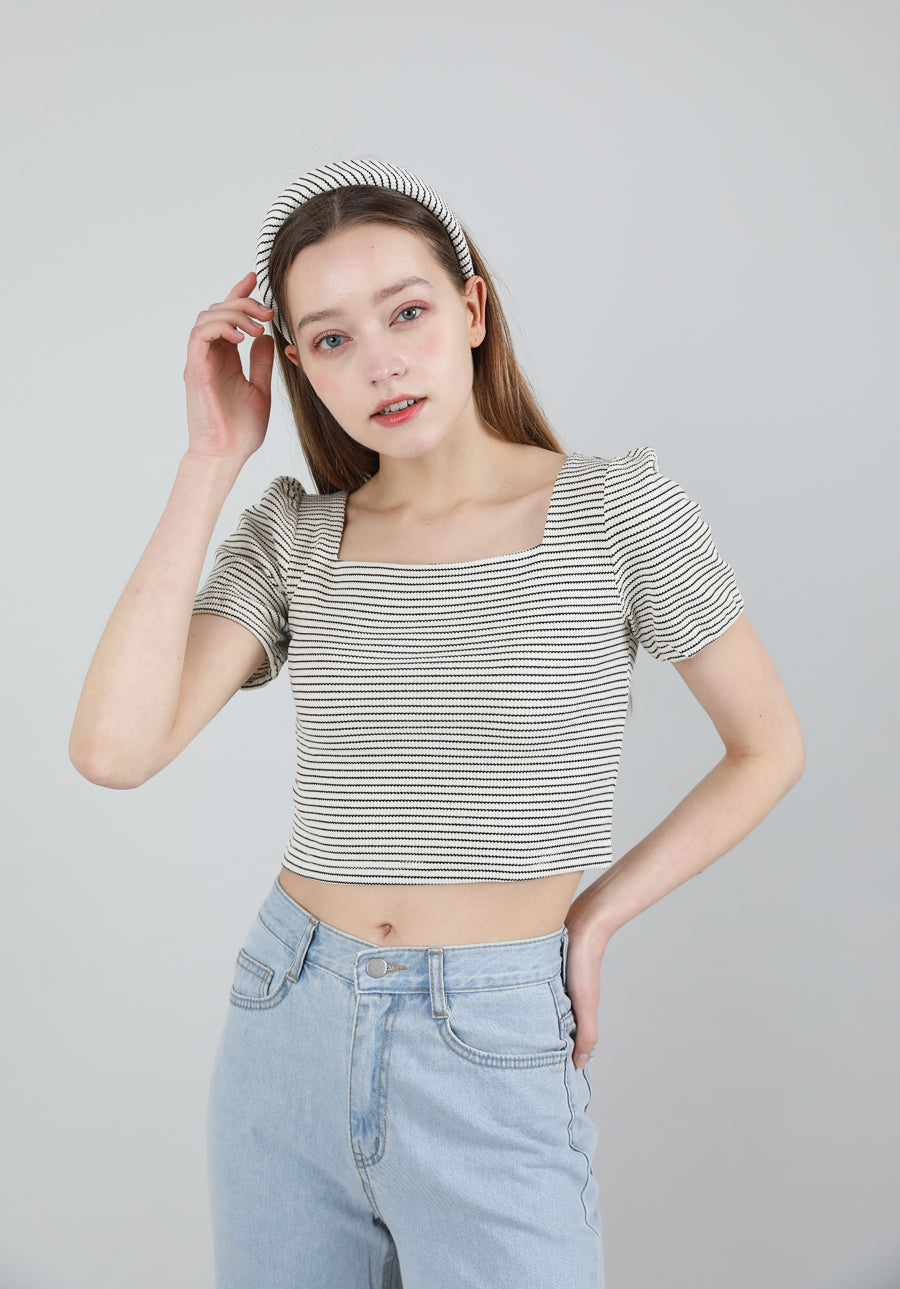 Stripe Puff T-shirt Ivory