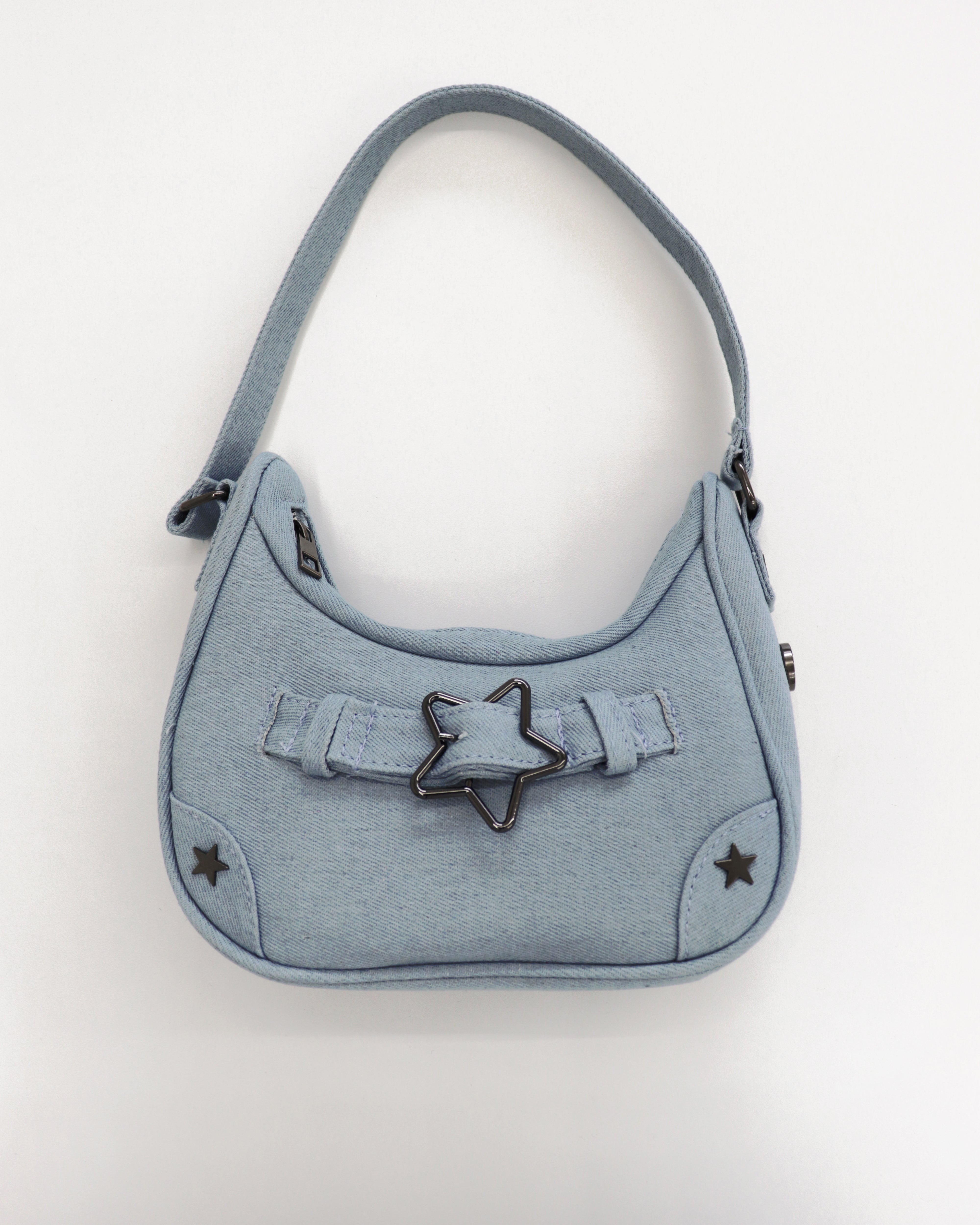 Staney Vintage Star Buckle Denim Hobo Shoulder Bag