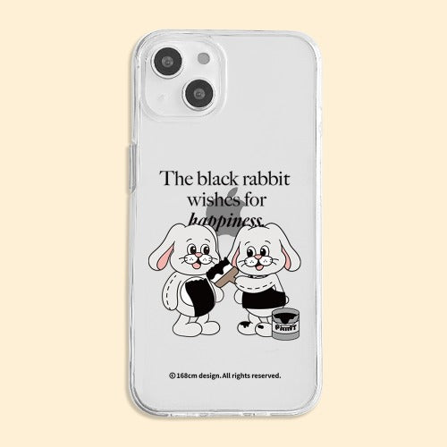 Clear Jelly Case Bunny Black Rabbit