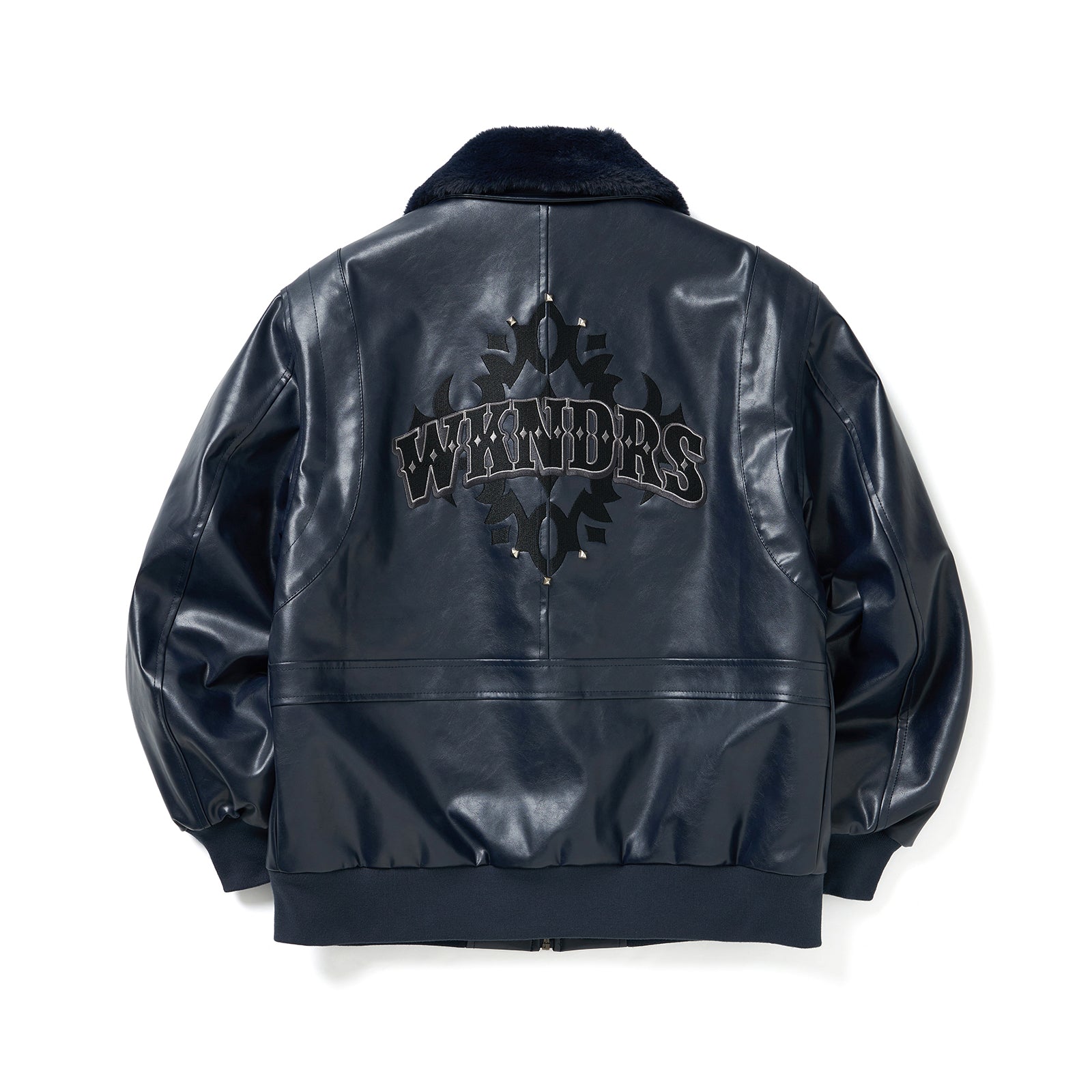 LEATHER RIDER JK (NAVY)