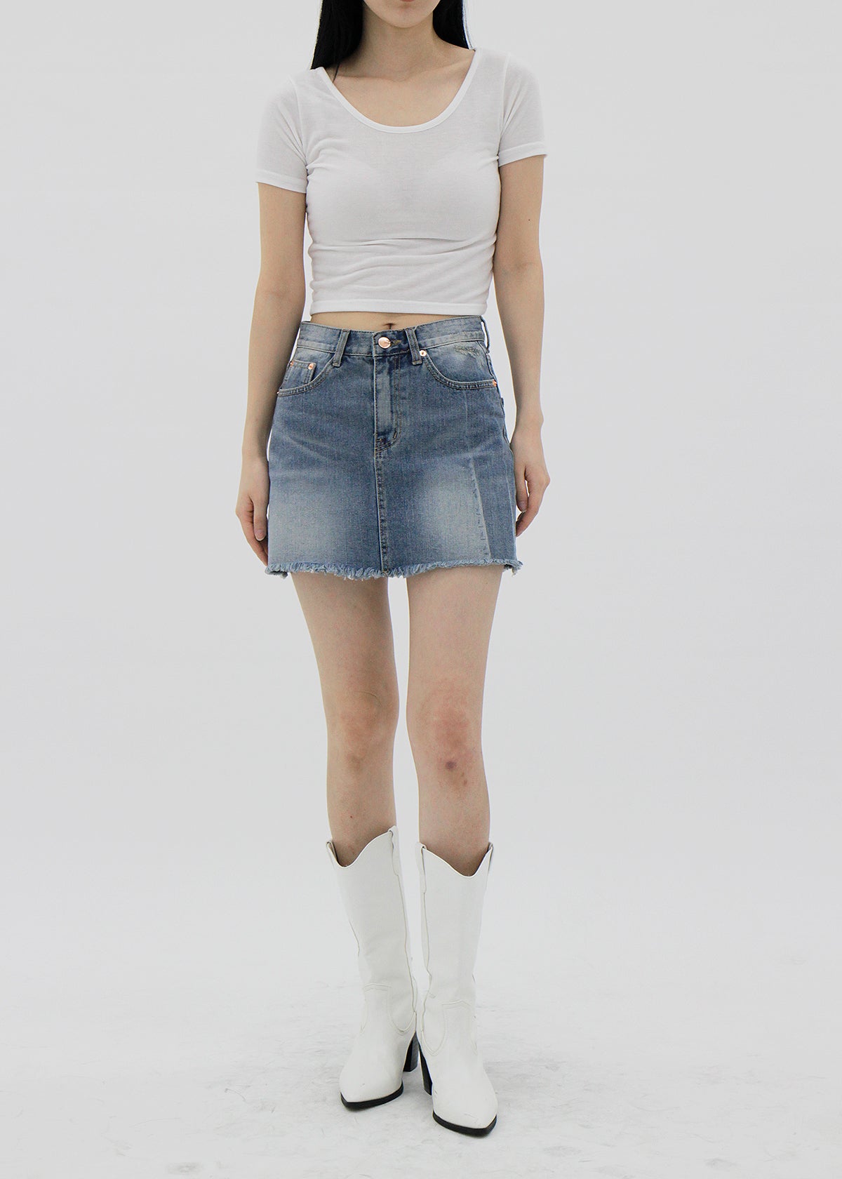 no.0010 Y2K Mini Denim Skirt