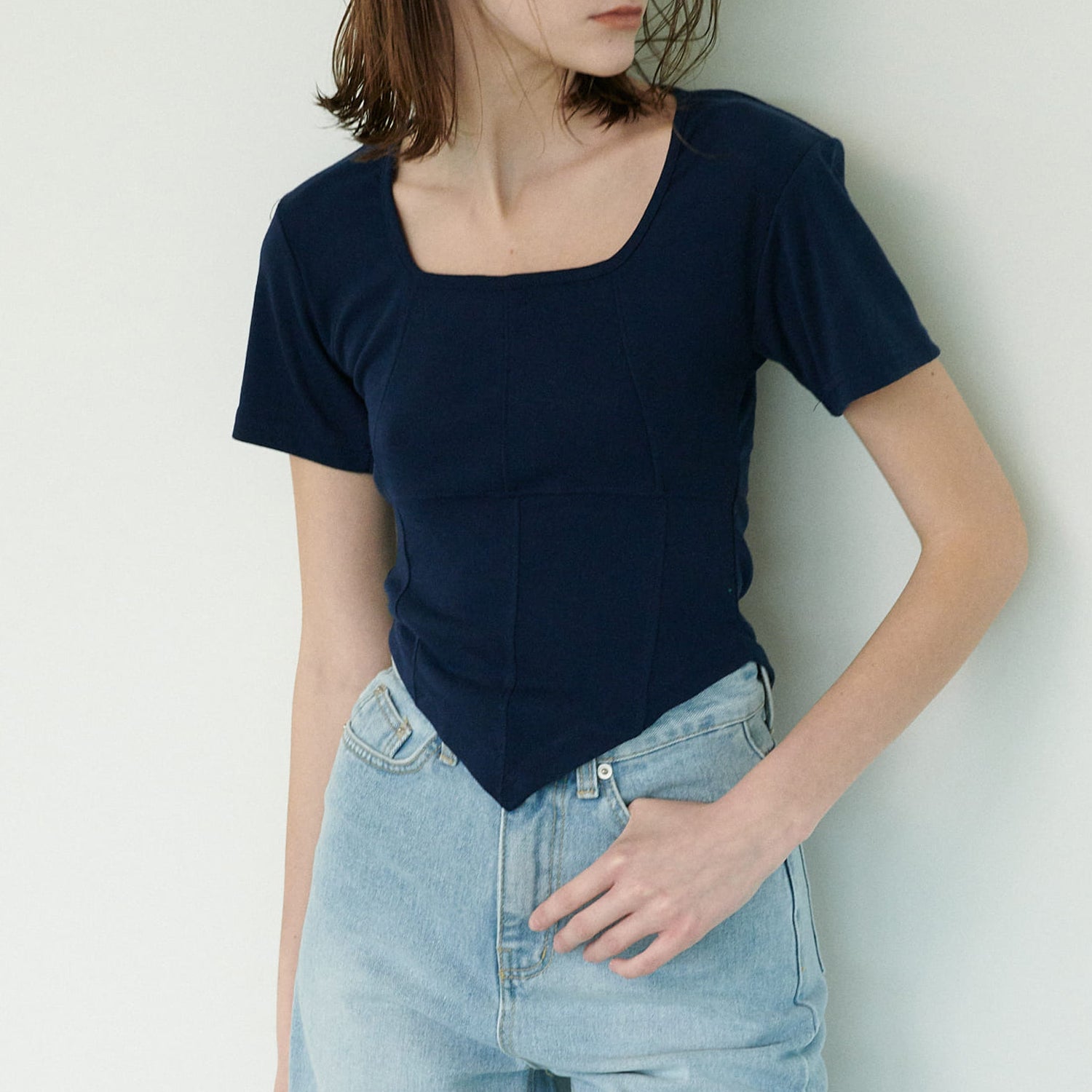 SQUARE T-SHIRT, NAVY