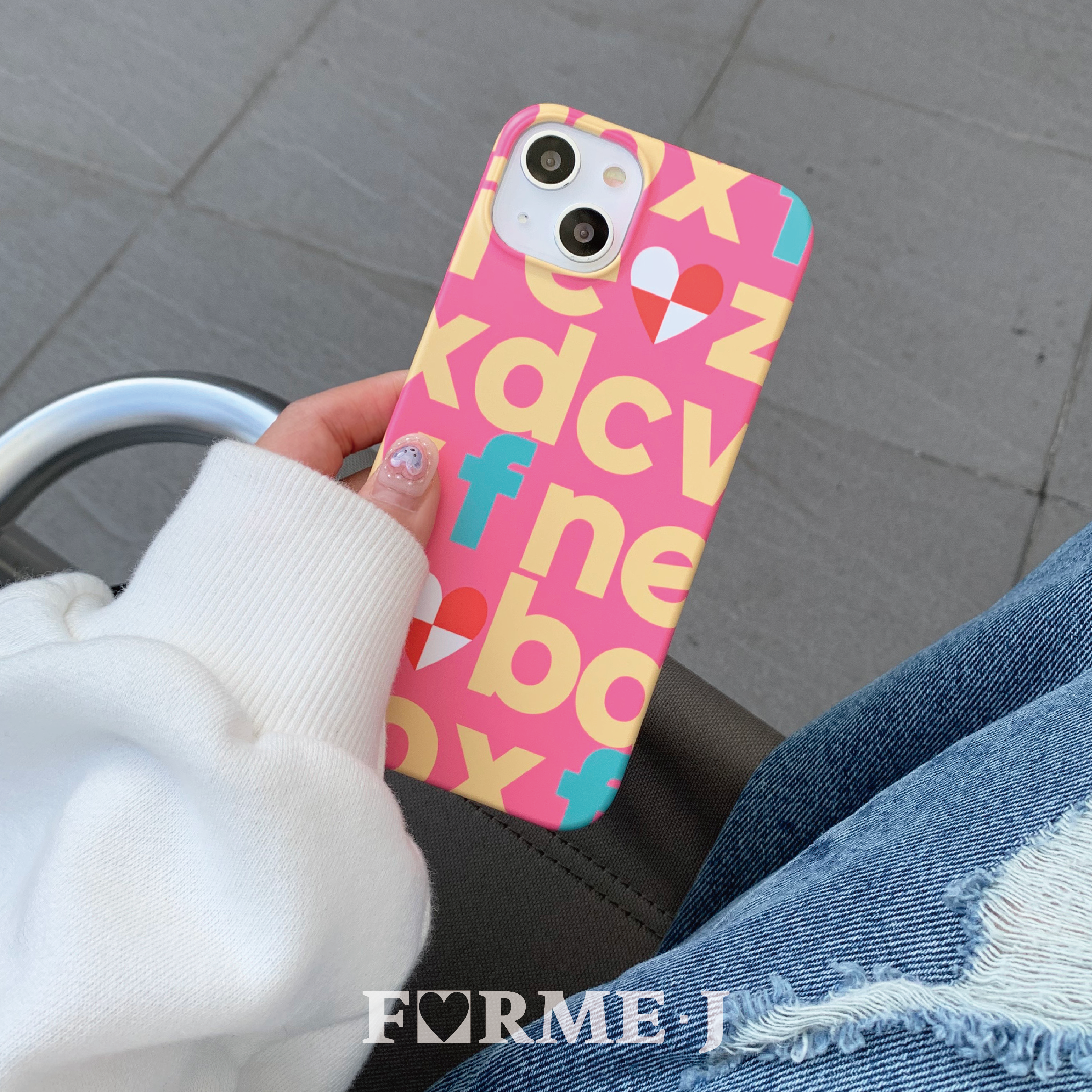 [PINK] alphabet Slim-hard case