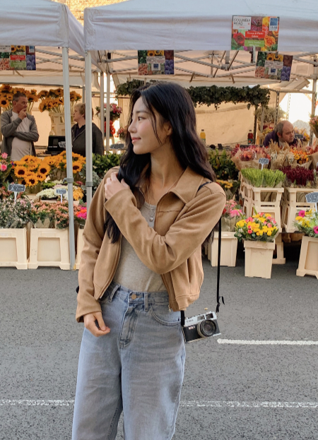 Autumn Suede Crop Jacket (3color)