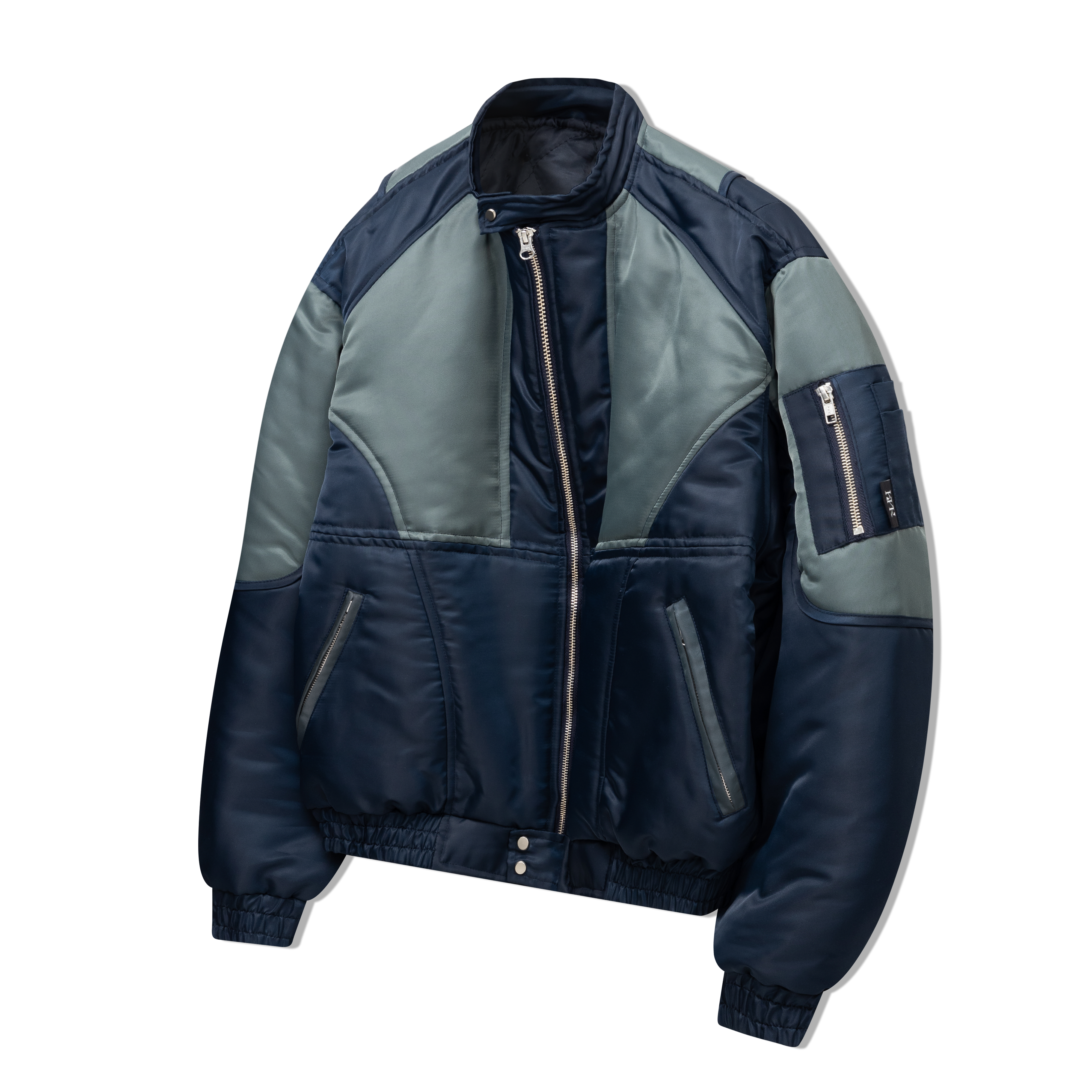 Contrast Cutting Stitch MA-1 Bomber Jacket (Breeze Navy)