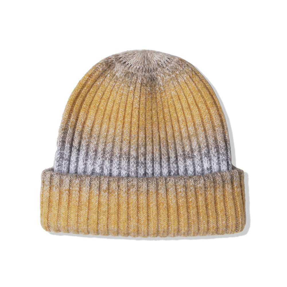 WOOL BLENDED KNIT GRADATION BEANIE YELLOW