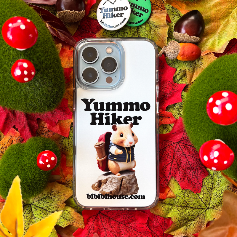 [transparent jelly hard] Yummo Hiker (White) Phone Case+Pin button set