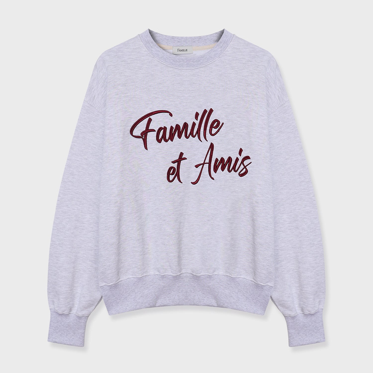 EMBROIDERY SLOGAN SWEATSHIRT (MELANGE GRAY)