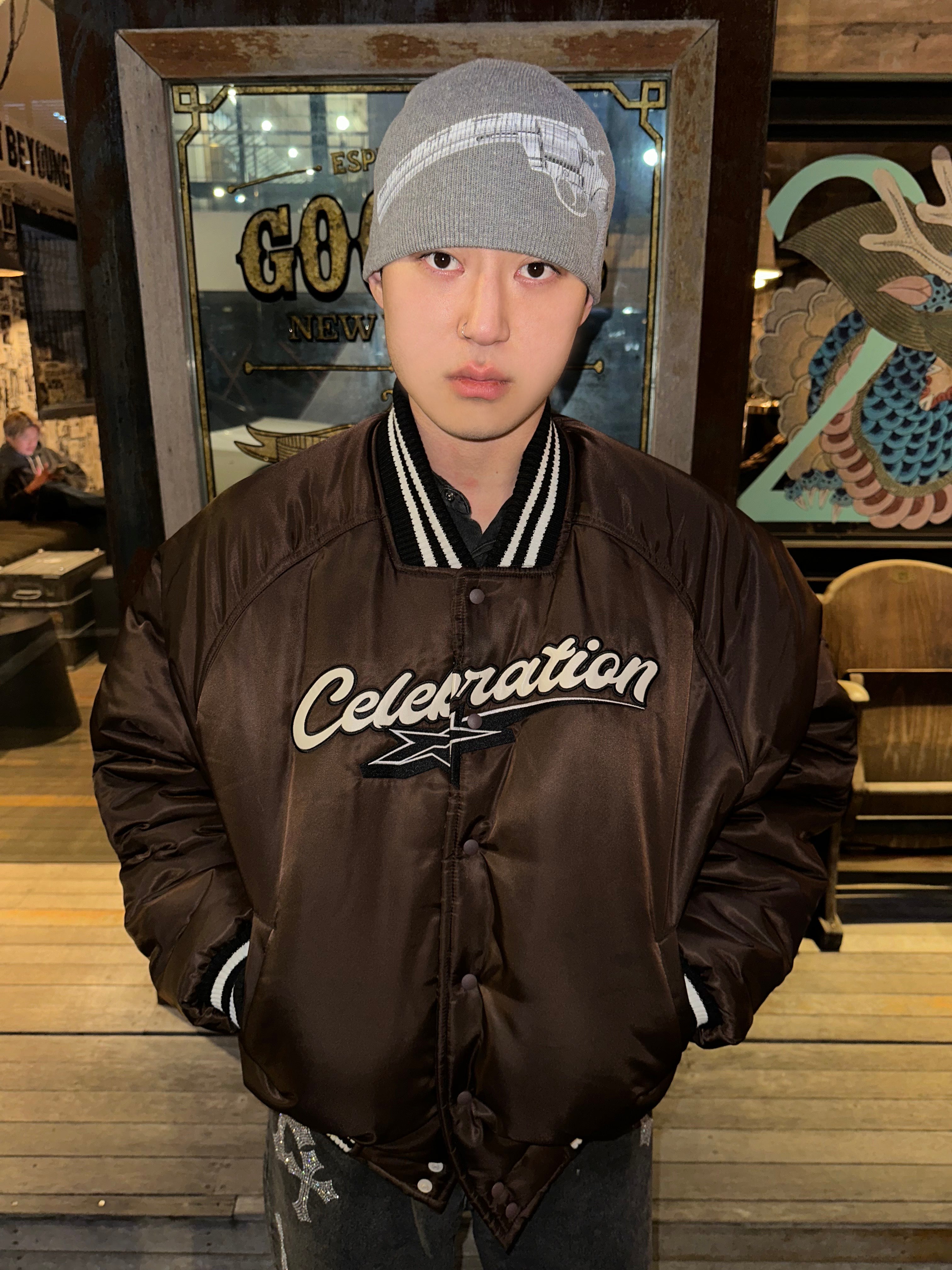 Support Serires GunMen Beanie Grey ビニー ニット帽