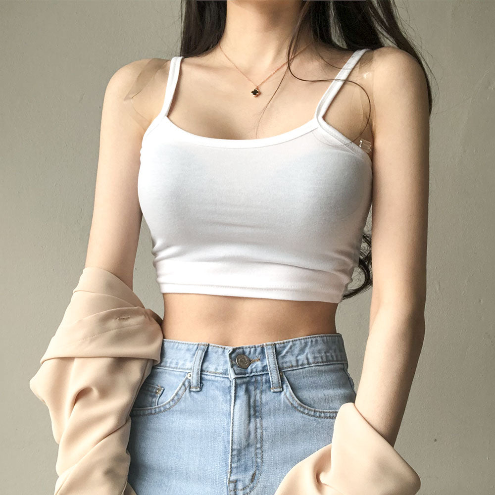 [Basic Item]Crop strap top that you want to wear every day for comfort