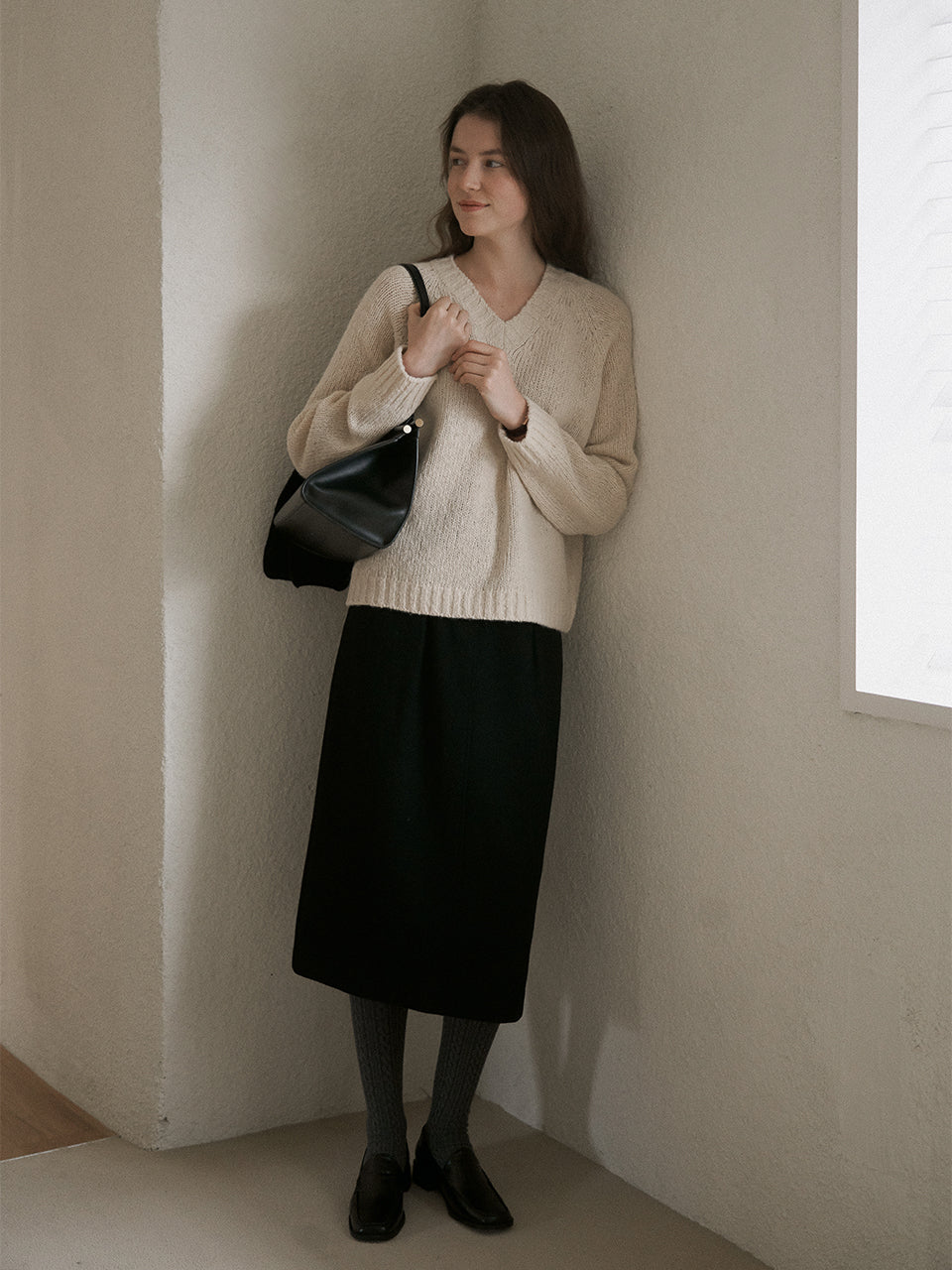 Plain wool skirt