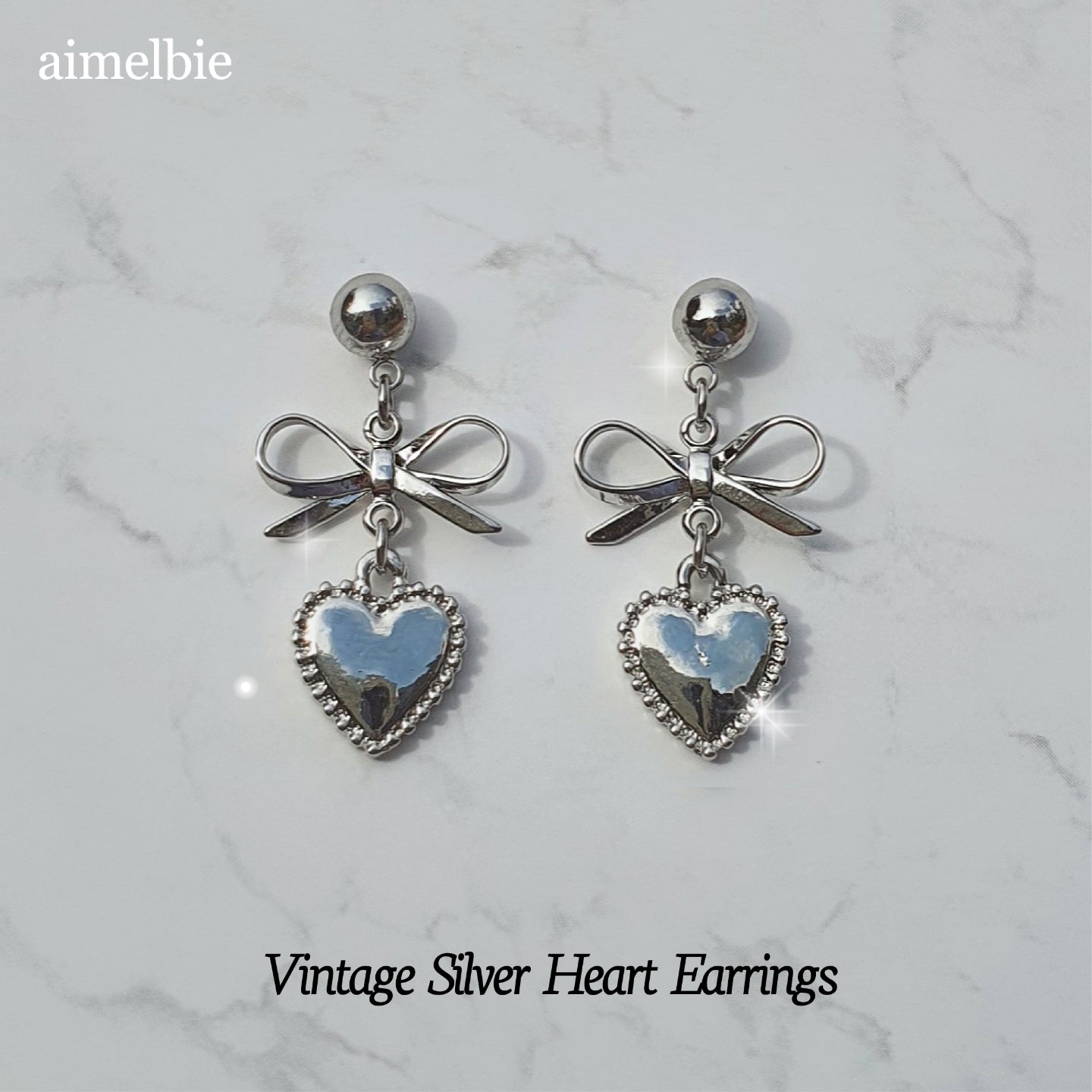 Vintage Silver Heart Earring