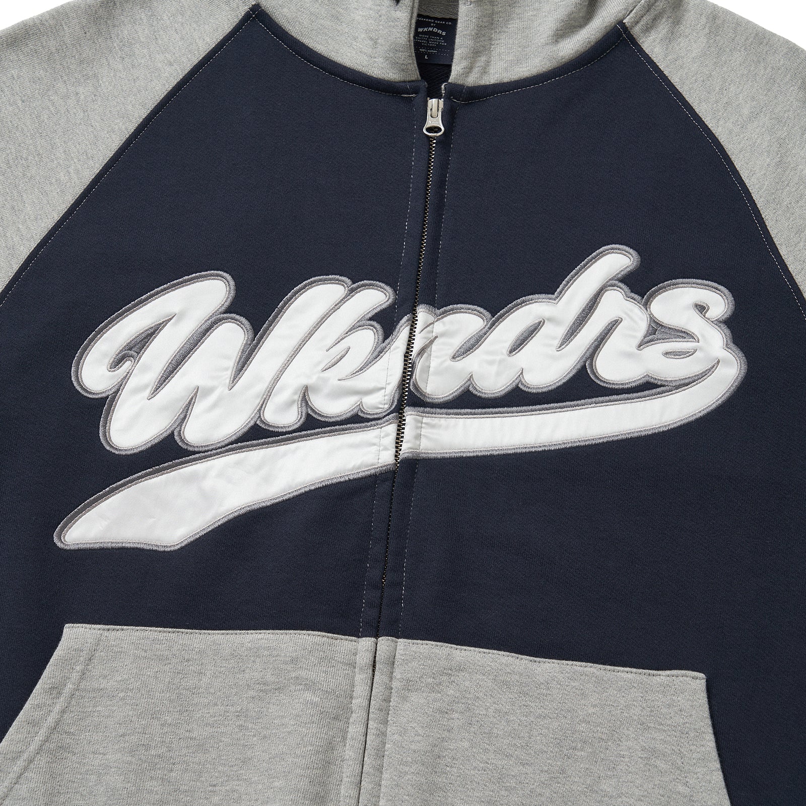 BASEBALL SCRIPT ZIPUP HOODIE (NAVY)