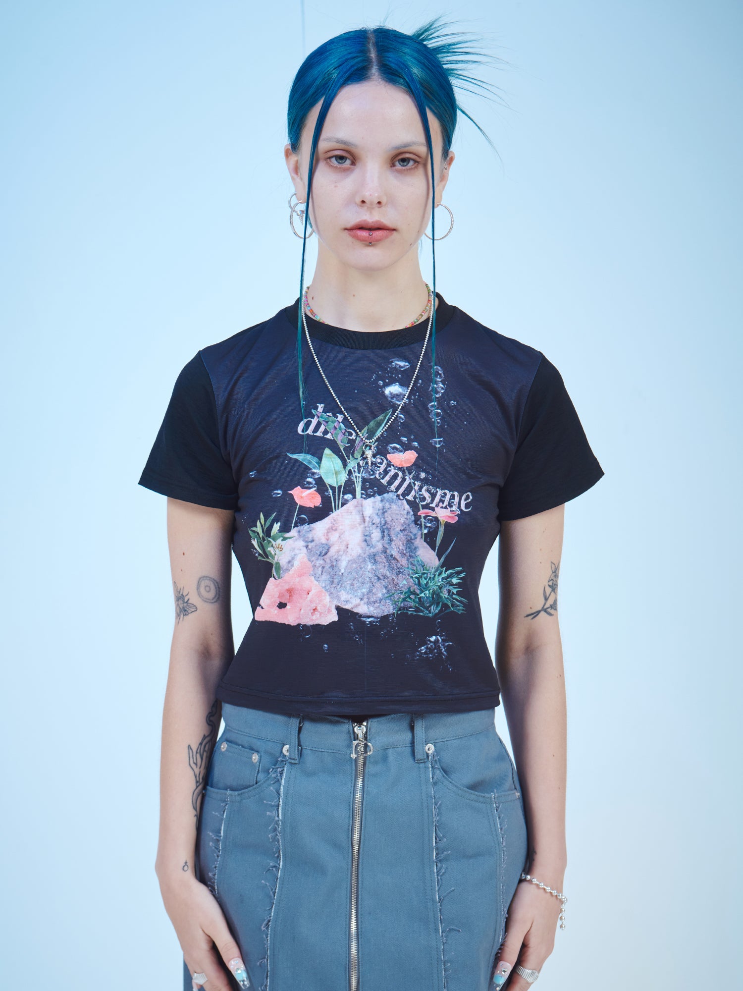 AQUARIUM CROP T-SHIRTS(BK)