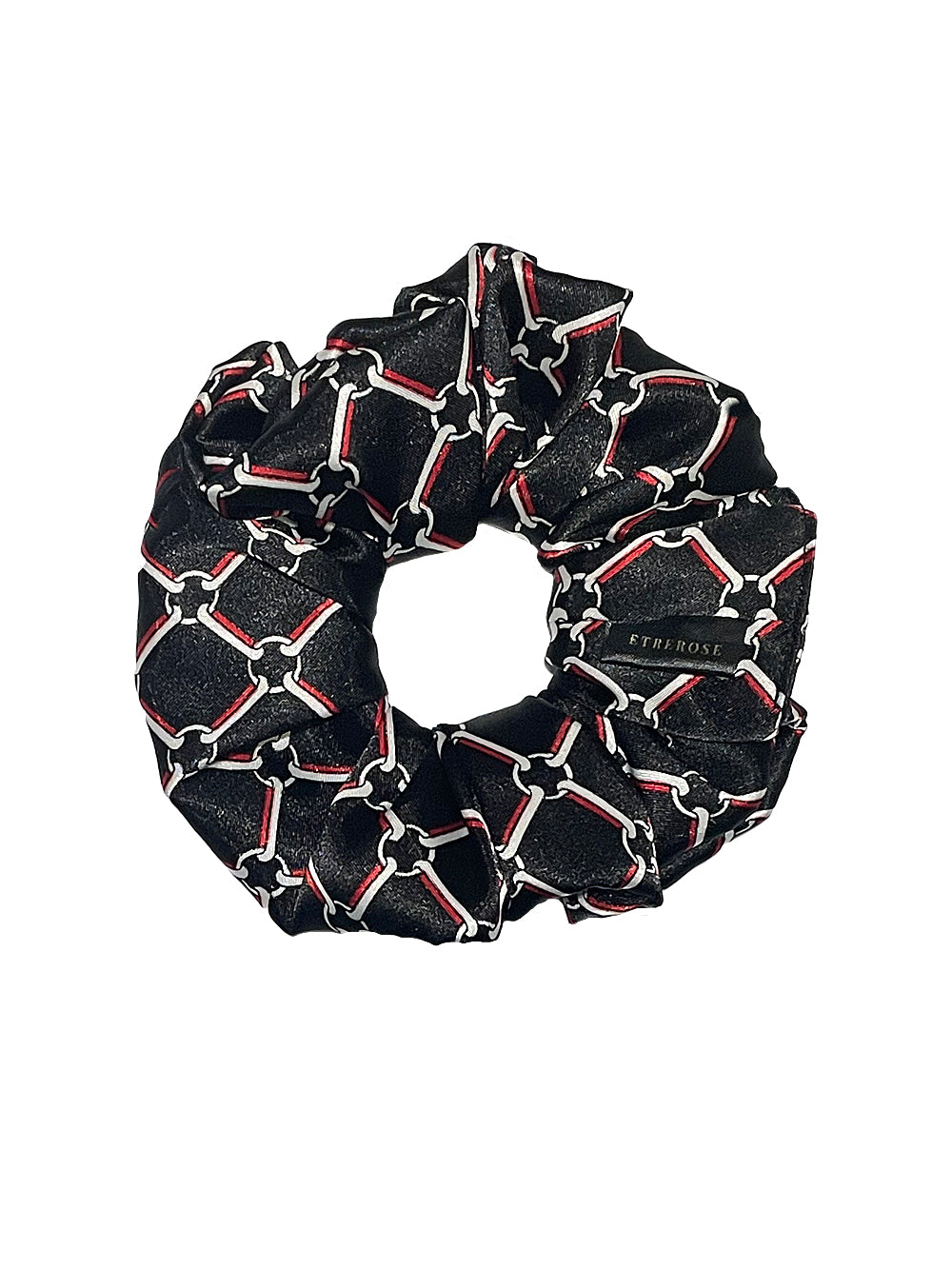 Chain Printing Satin Hair Scrunchie (3color)