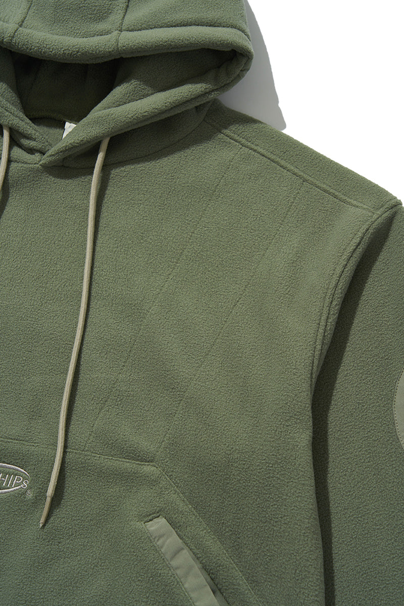 Draw cord fleece hoodie [green]