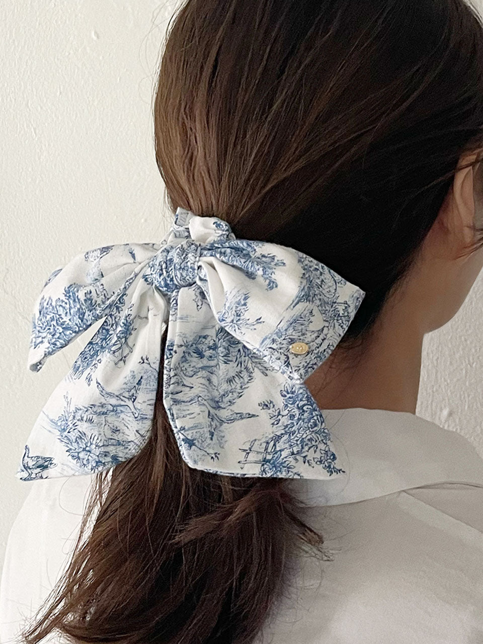 French Etoile Ribbon Scrunchies [Blue]