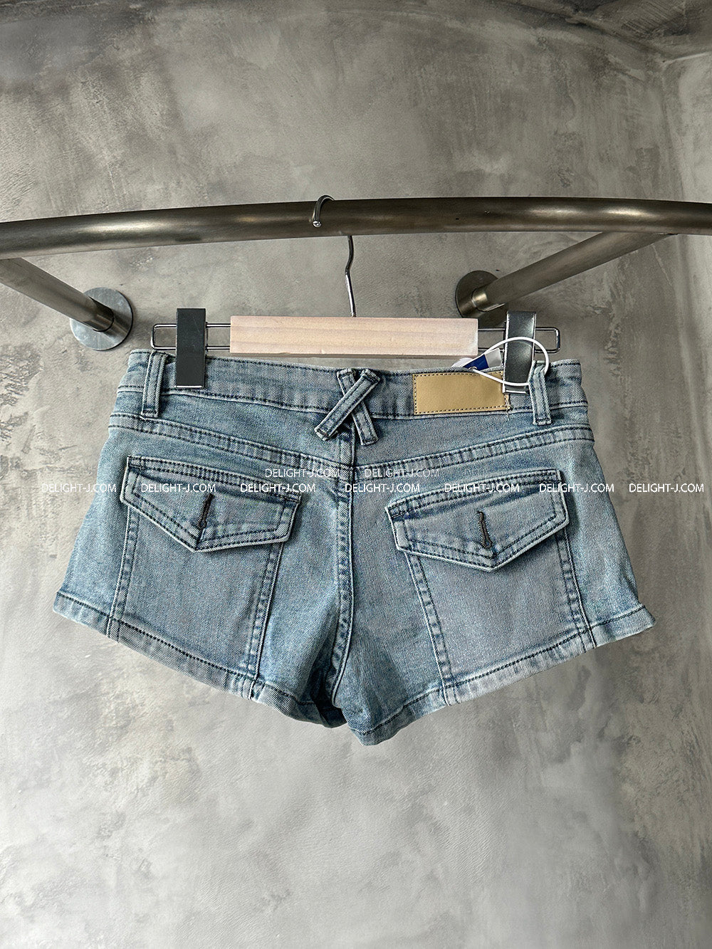 Side Zipper Low Rise Denim Hot Pants