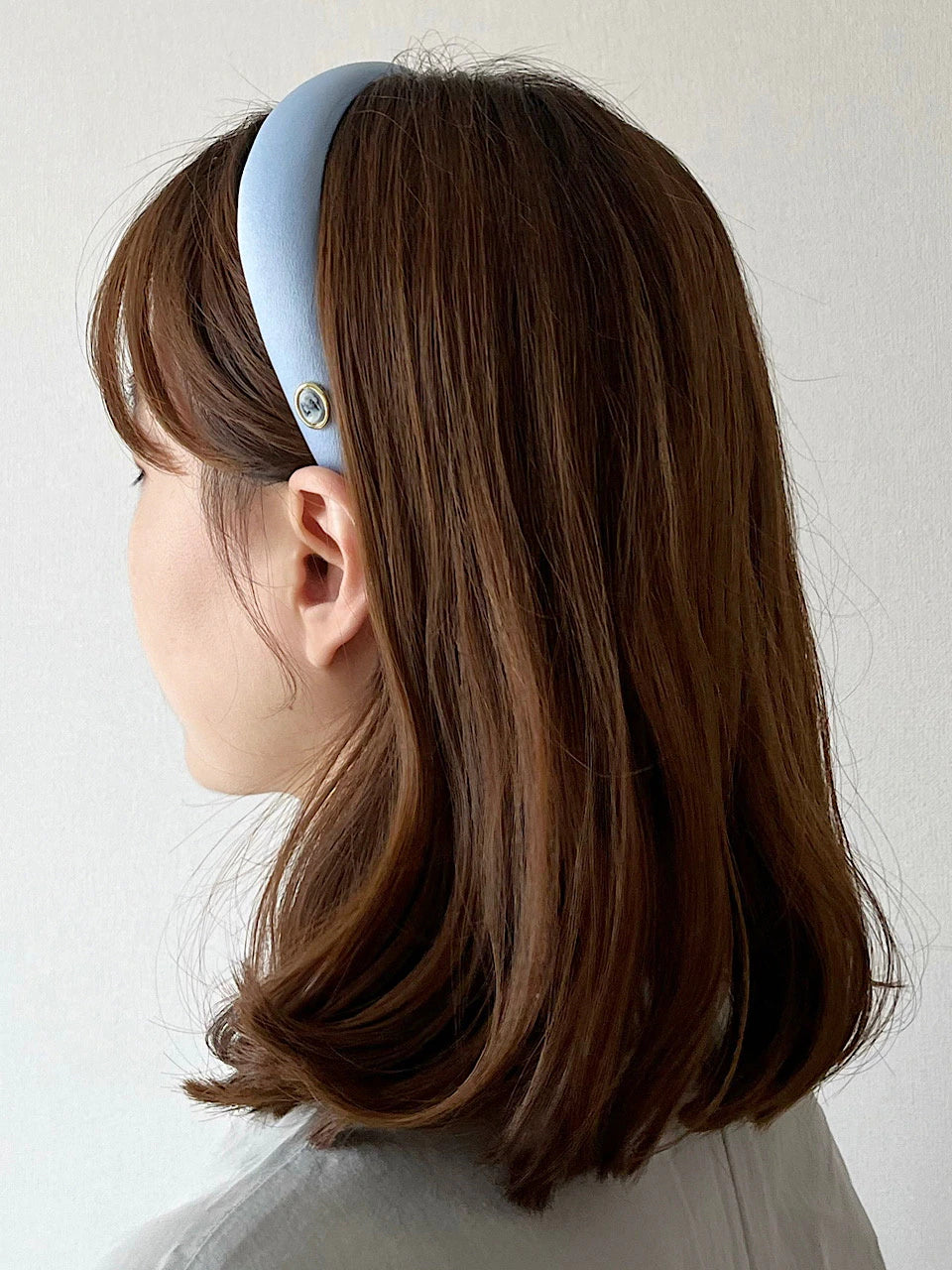 Vintage Mood Cameo Satin Volume HairBand [Blue]