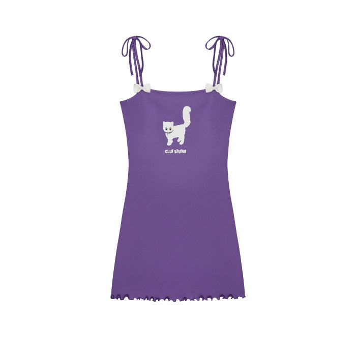 0 3 juliet's cat mini dress - PURPLE