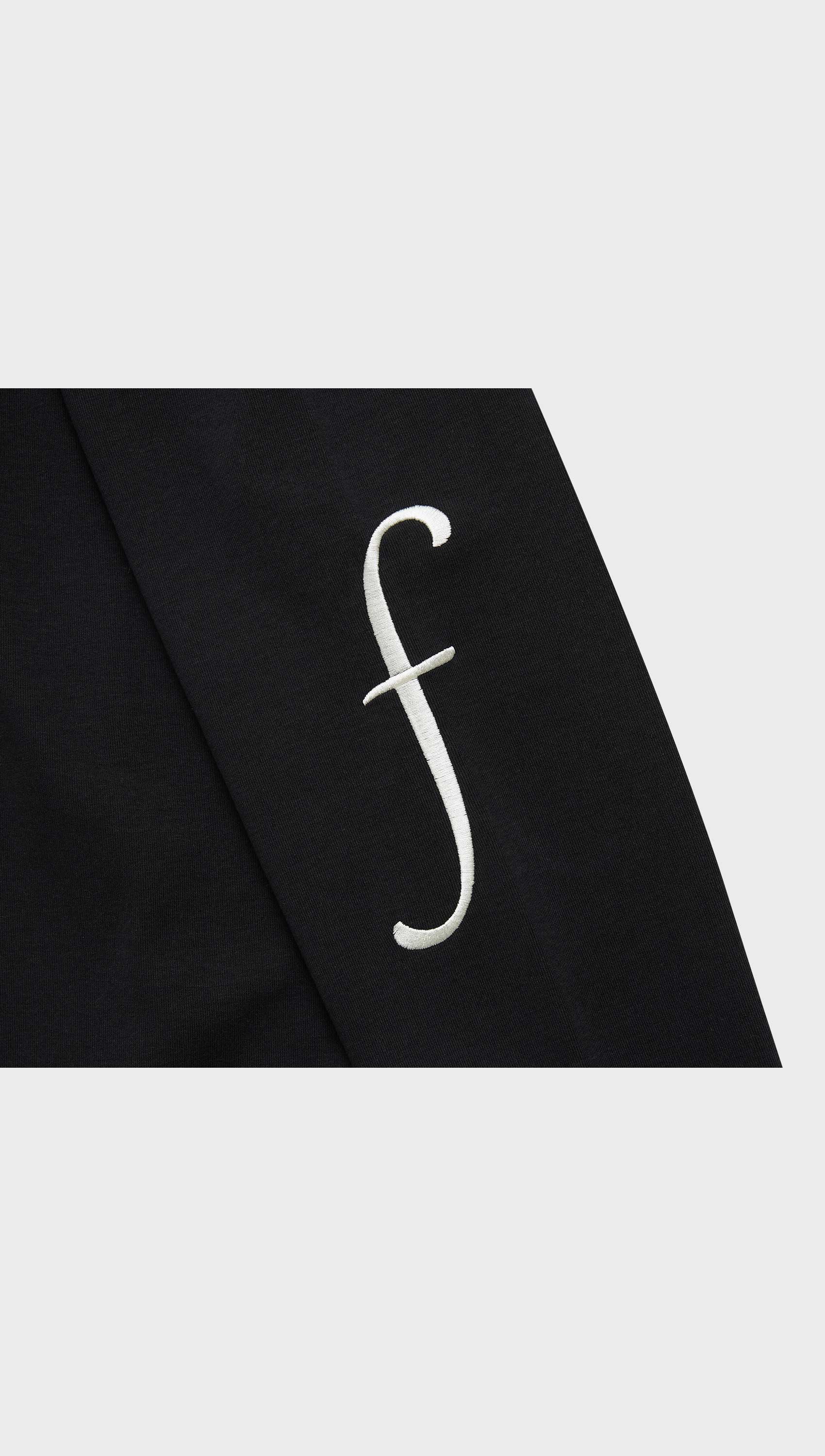 F logo long tshirts (Black)
