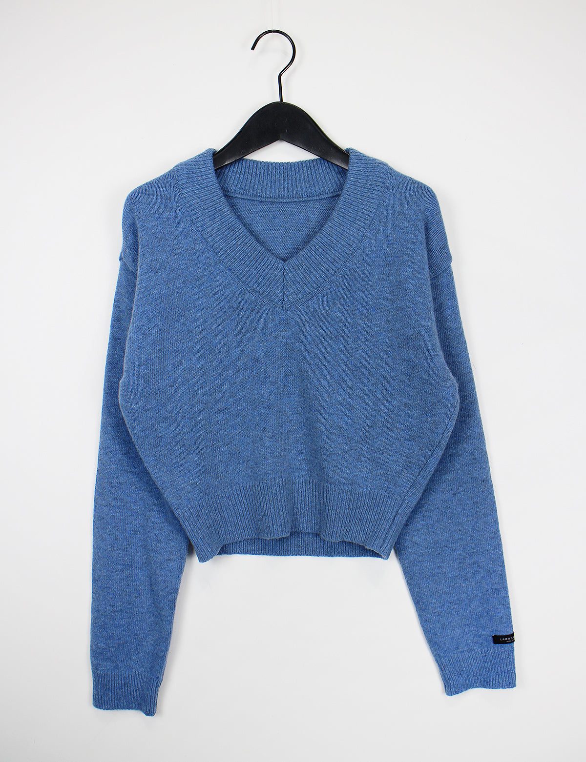 Wool V-neck Crop Knit (10color)