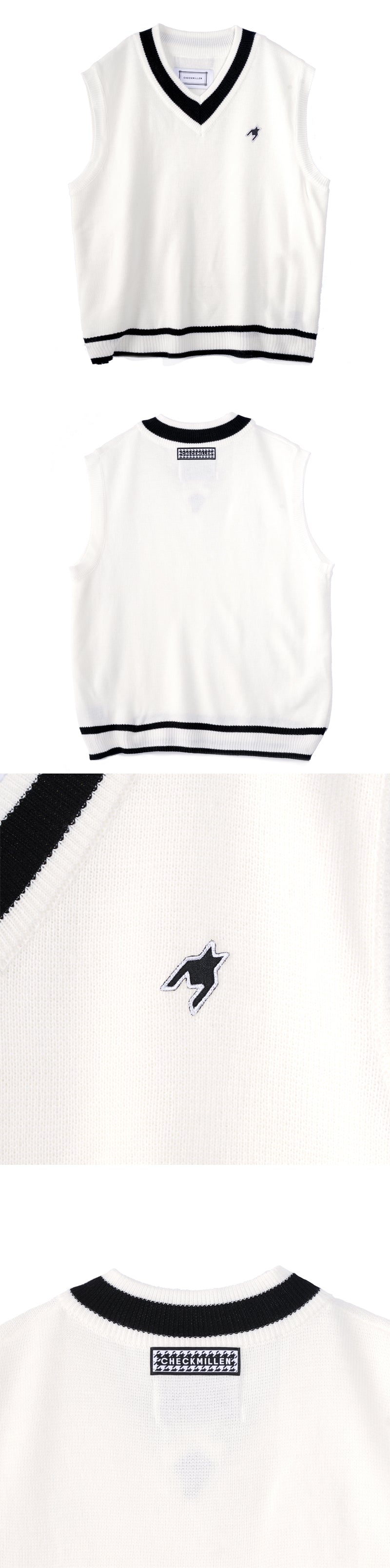 LOGO KNIT VEST (WHITE)