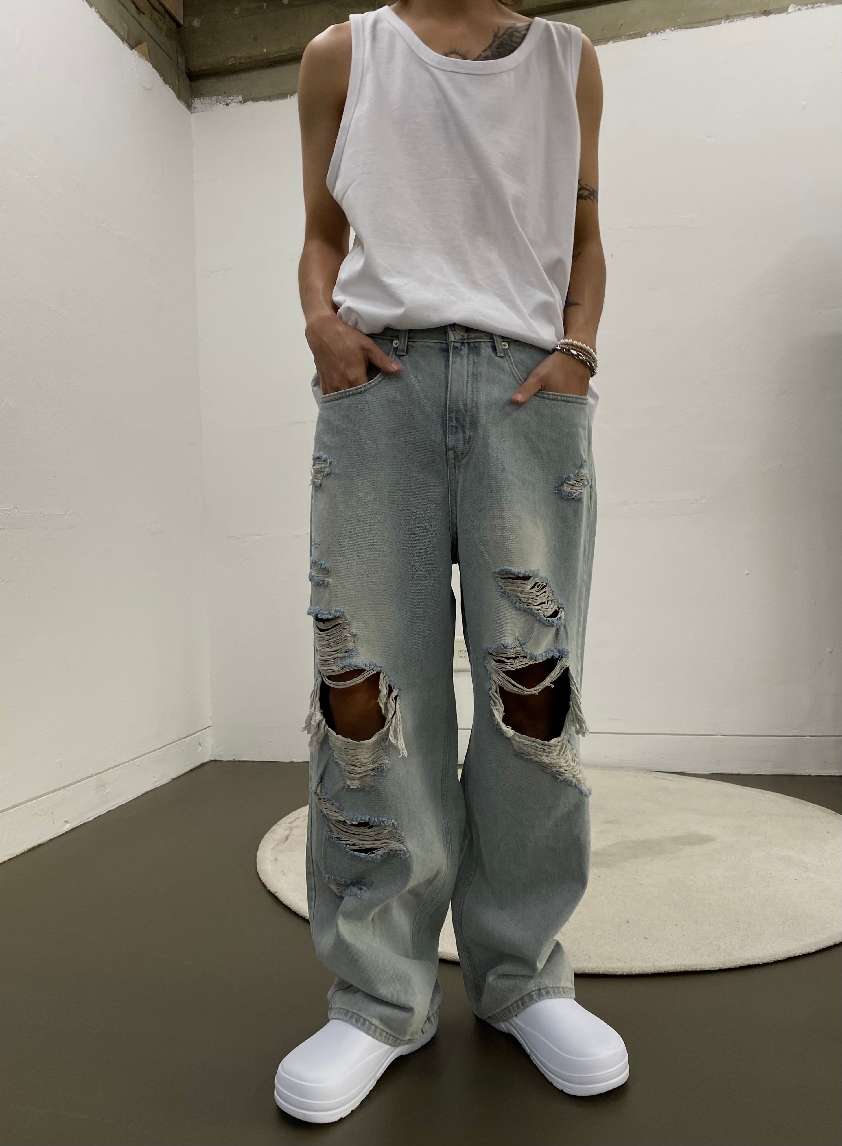 Ice Vintage Wide Denim Pants