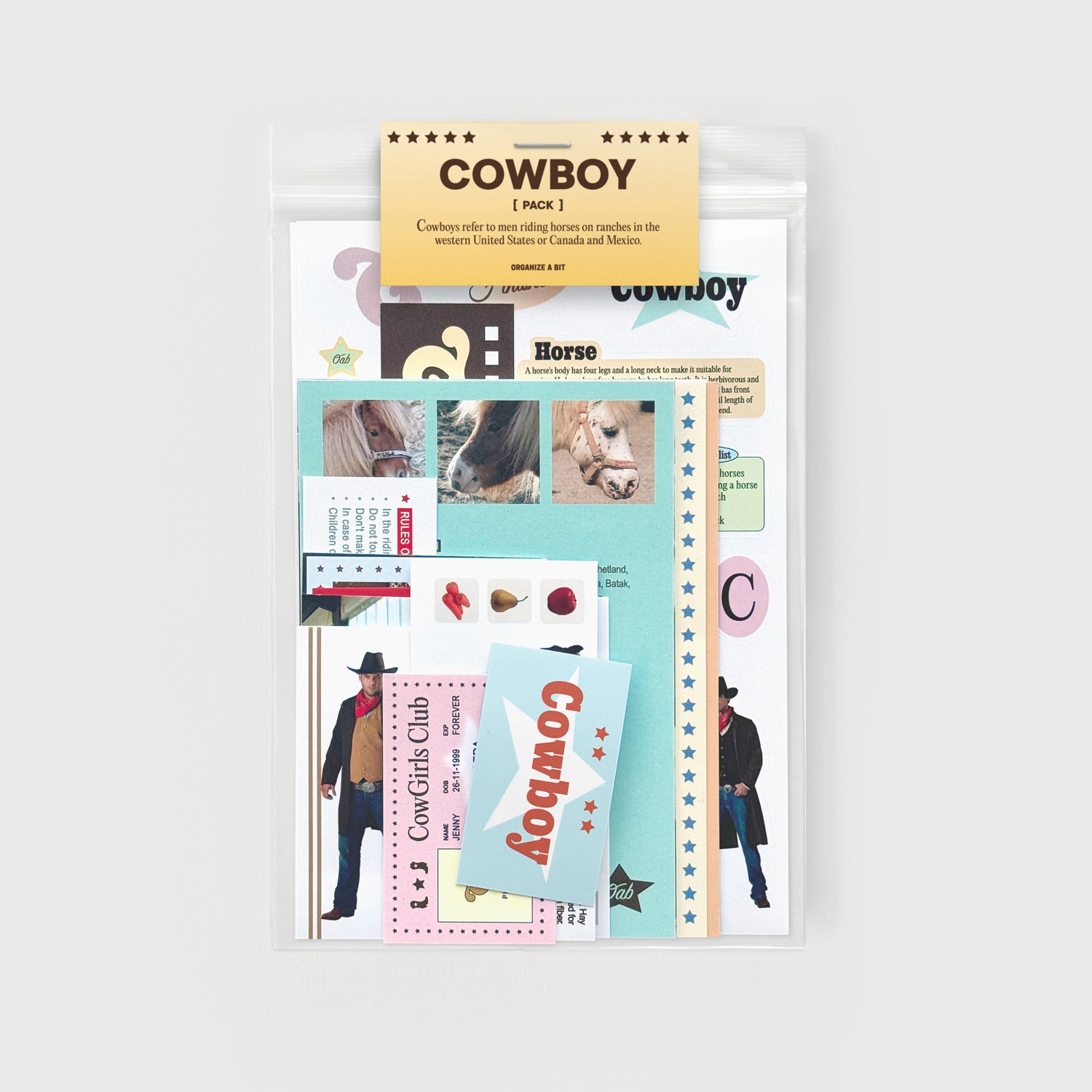 oab cowboy pack / scrap sticker set