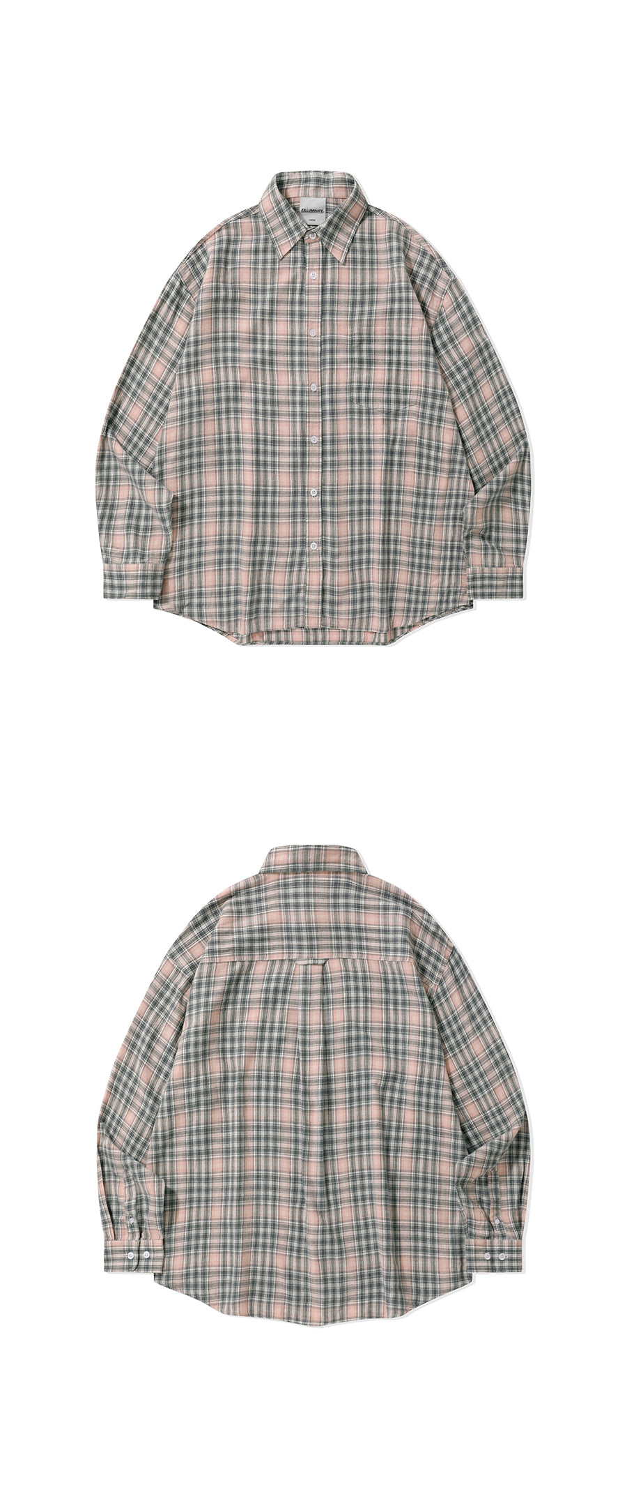 Overfit Madras Check Shirt-Pink