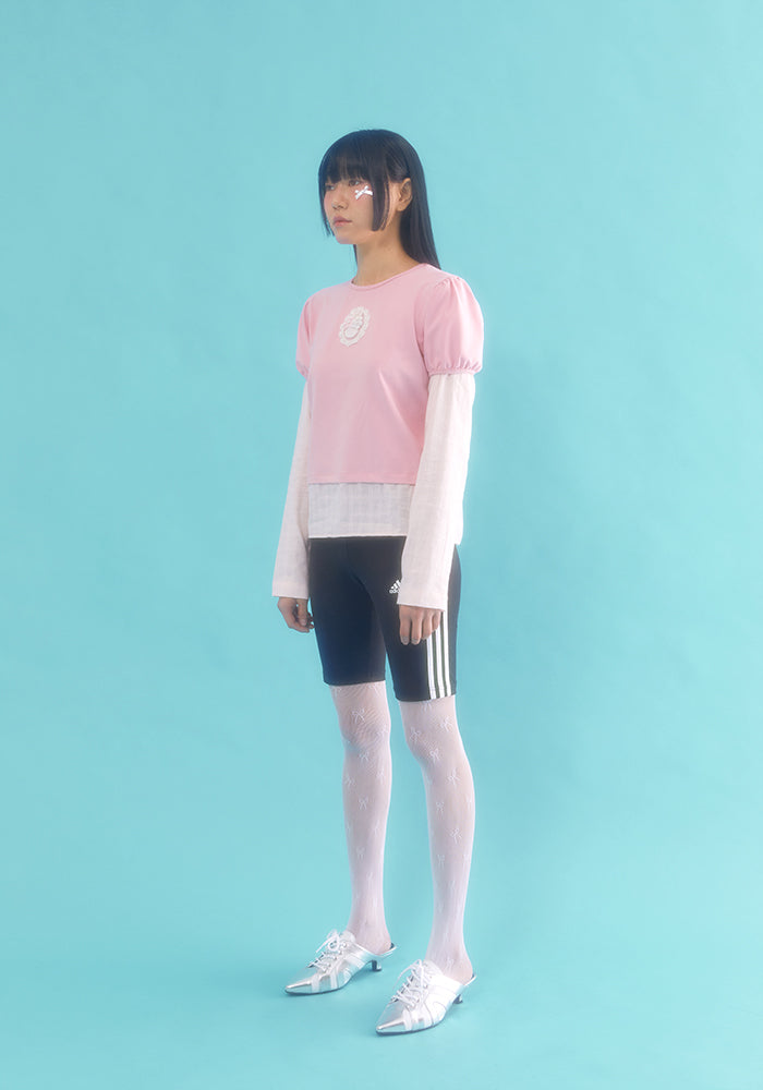 layered puff top_pink