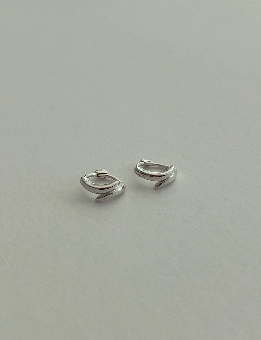 [92.5silver] swirl one-touch earrings (mini)