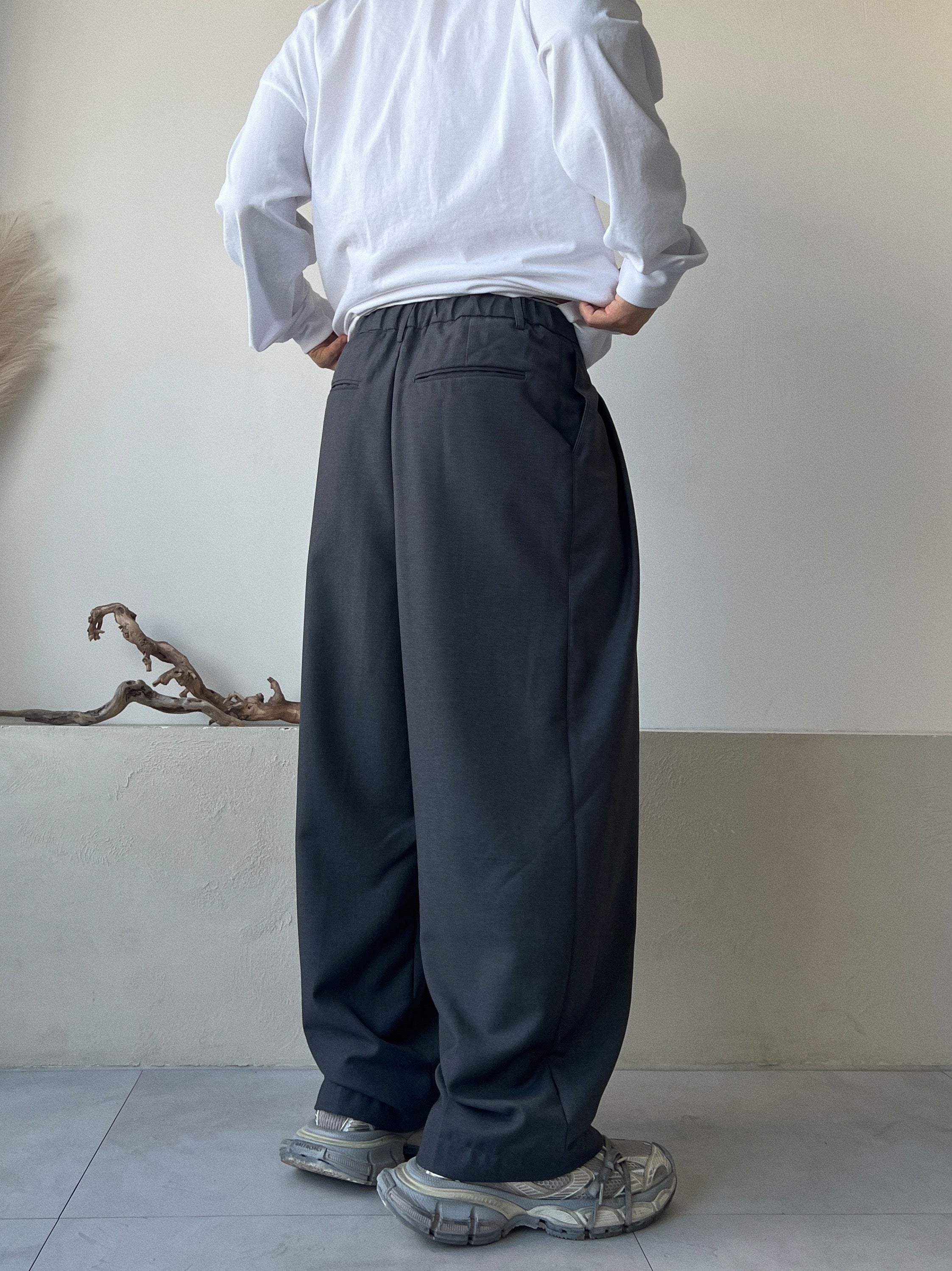 Triple Pintuck Wide Slacks(2colors)