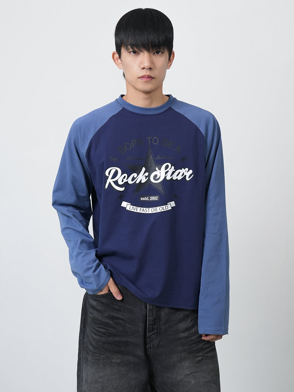 Rockstar mix raglan T-shirts 3color