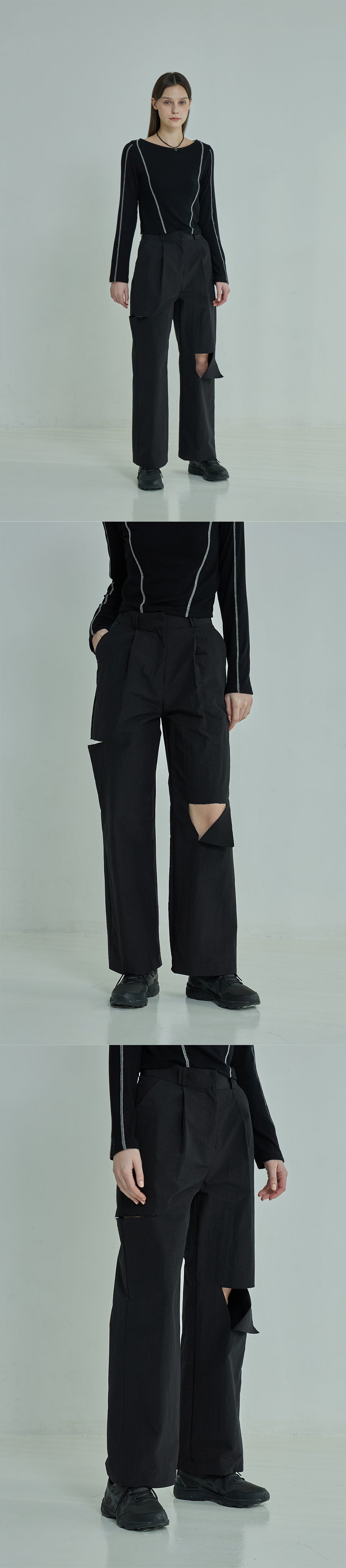 Cut out nylon pants