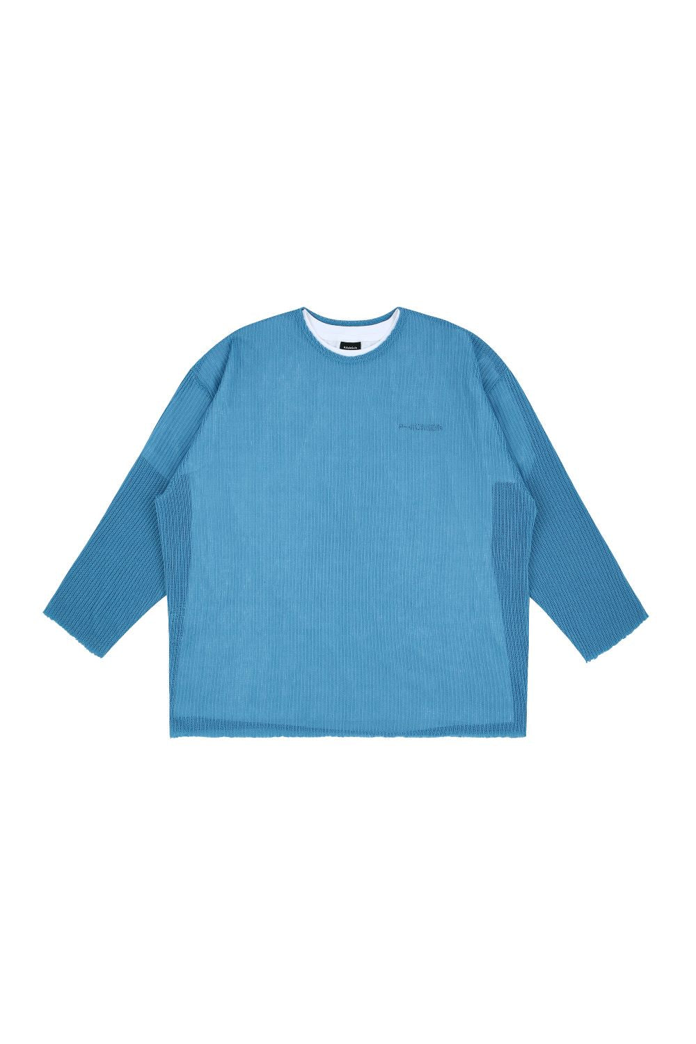 Blue see through layered knitwear