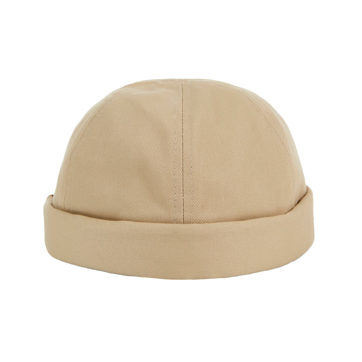 Twill Metal Buckle Watch Cap Beige