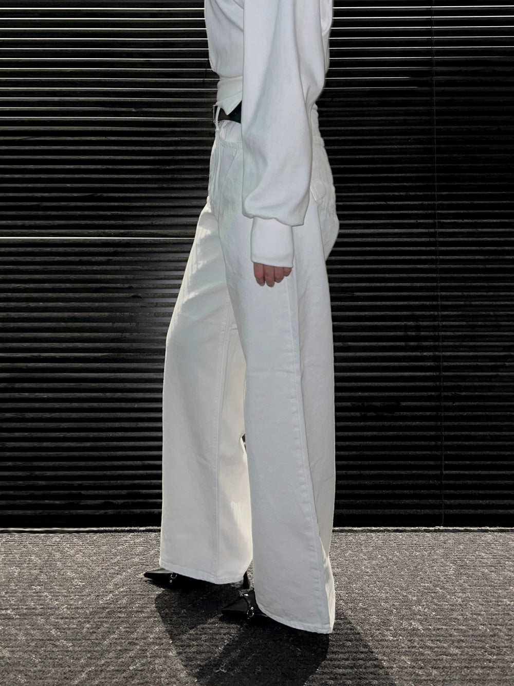 All Day Classic Cotton Wide Pants (White)