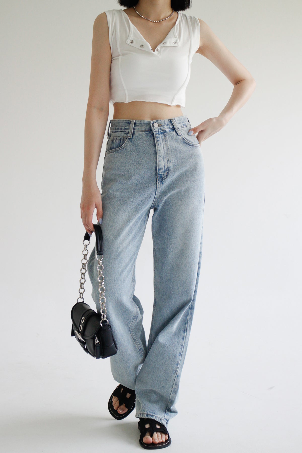 no.1297 Strong Light Blue Wide Pants