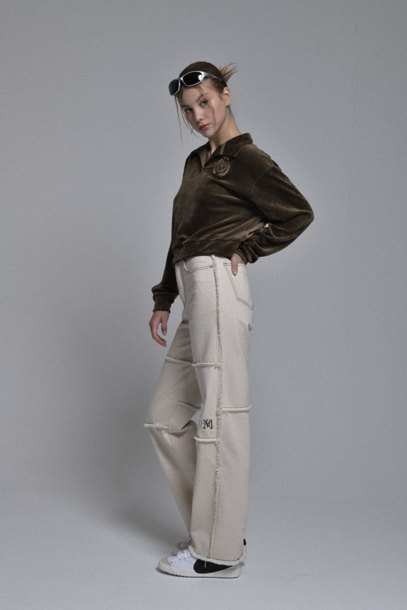 stitch cotton pants (ivory)