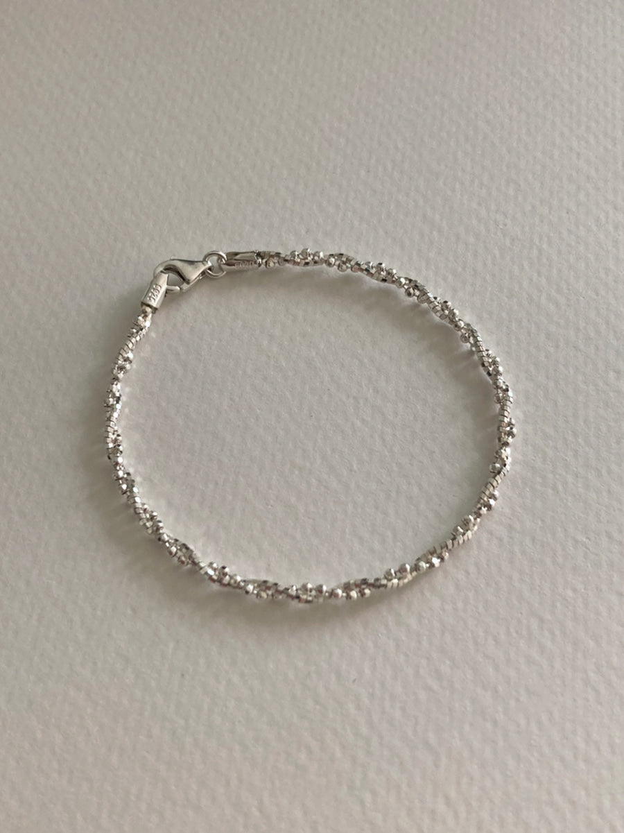 [92.5silver] flower chain bracelet