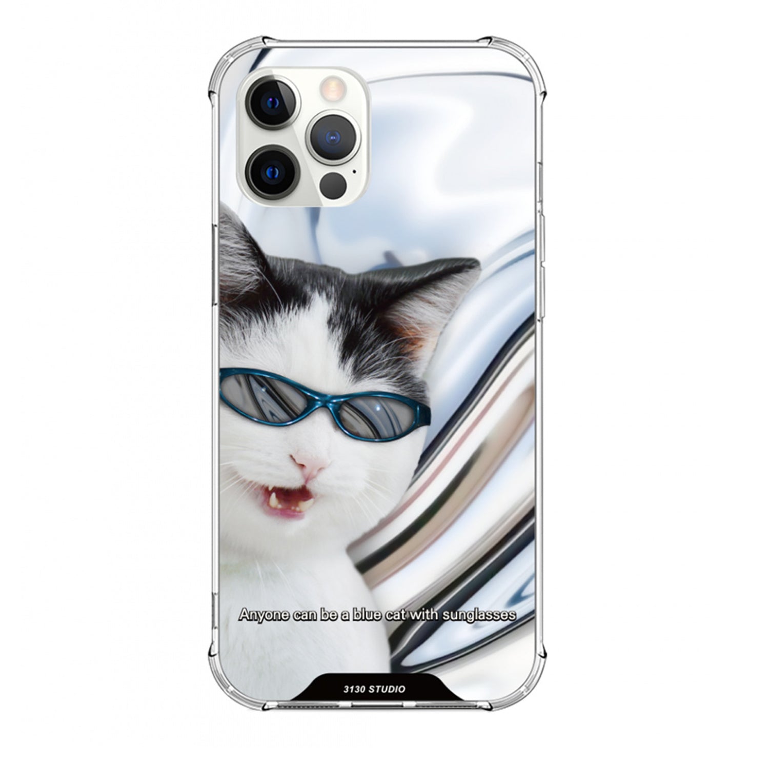 glittering blue cat case