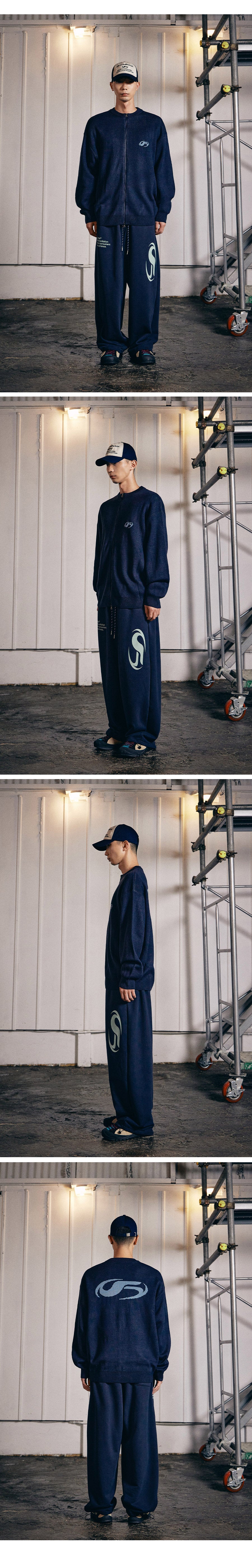 Symbol Logo Sweat Pants-Navy