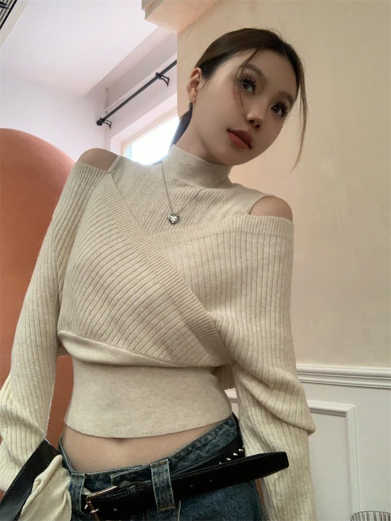 Strap wrap open knit