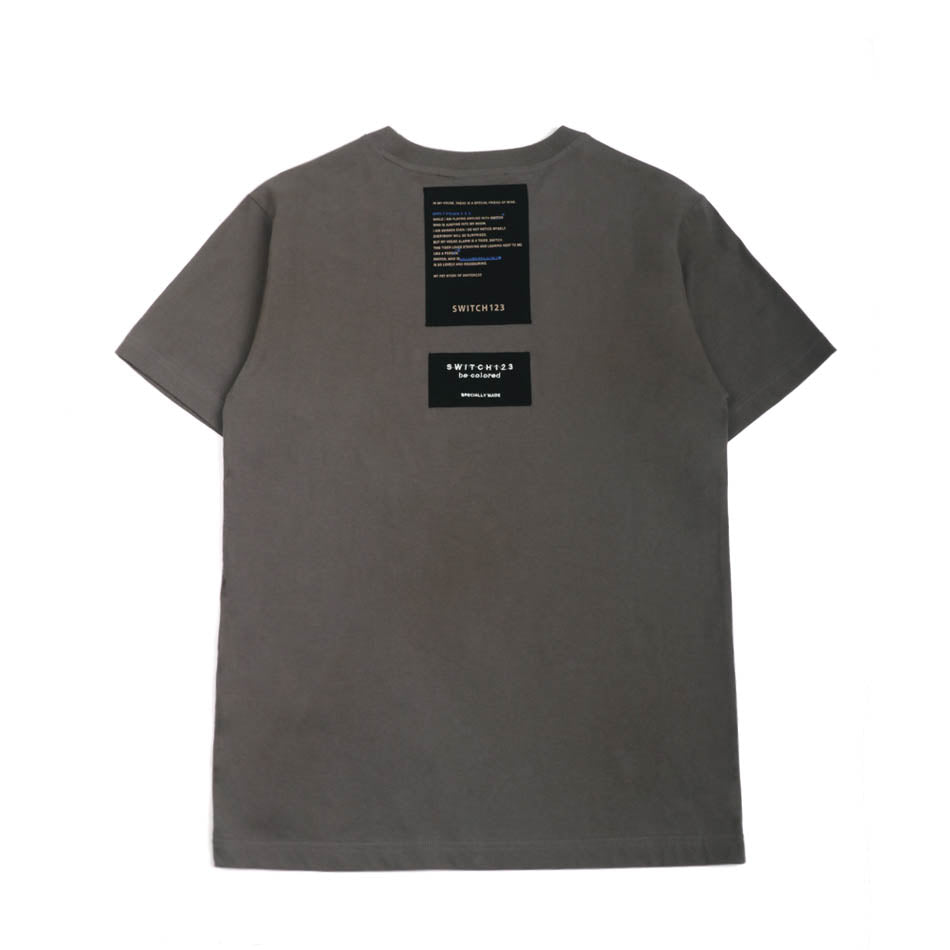 RETRO CONCENTRIC PLUG SHORT SLEEVED T-SHIRTS _ CHACOAL GRAY