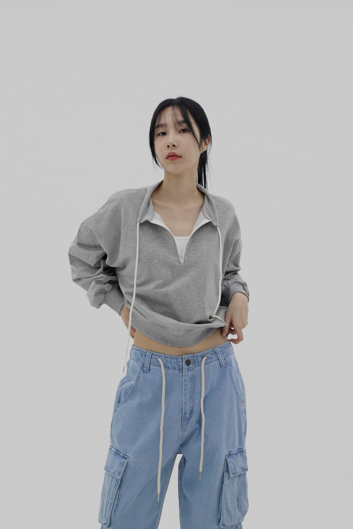 Denim Cargo Wide Pants (2color)