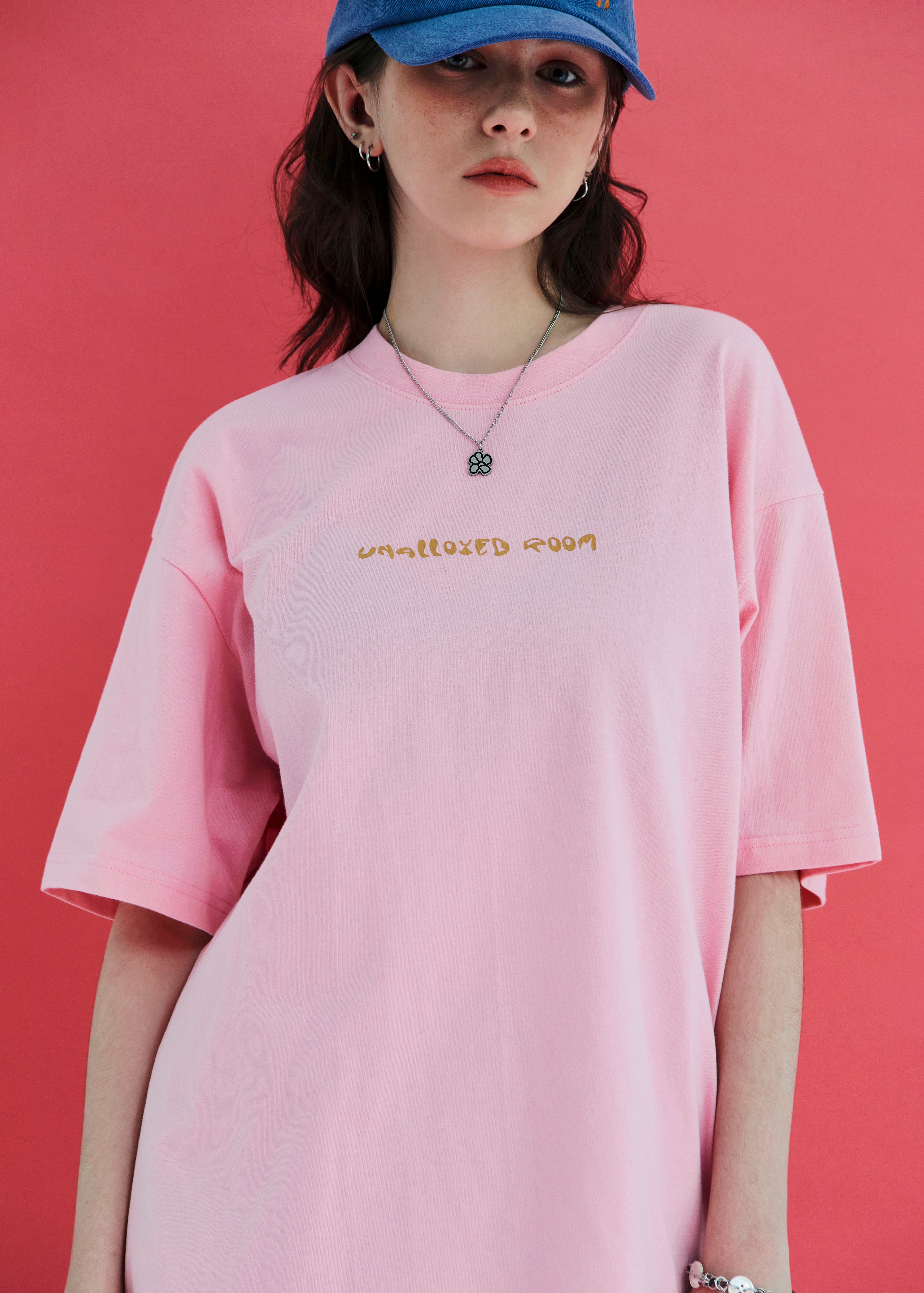 LOGO LEAF T SHIRT / PINK