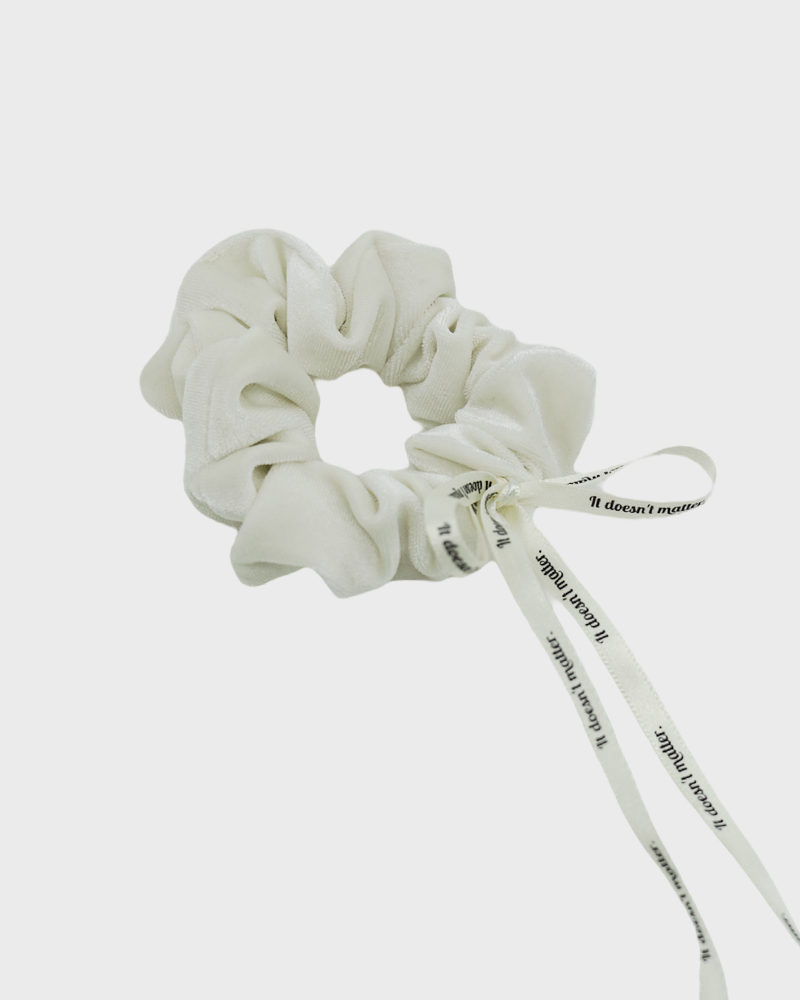 [Velvet] Mizz ribbon scrunchie (Ivory) 